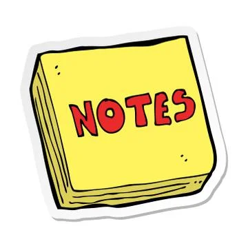 Sticker of a cartoon notes pad 스톡 일러스트