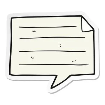 Sticker of a cartoon notes speech bubble イラスト素材