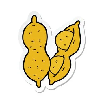 Sticker of a cartoon peanuts Stock Illustration