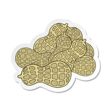 Sticker of a cartoon peanuts Stock Illustration