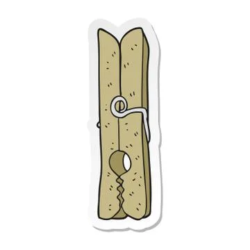 Sticker of a cartoon peg Stock Illustration