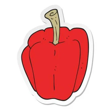 Sticker of a cartoon pepper Stock Illustration
