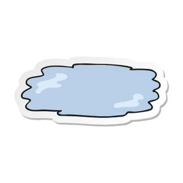 Sticker of a cartoon puddle Stock Illustration