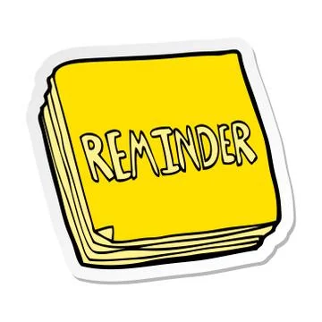 Sticker of a cartoon reminder notes Stock Illustration