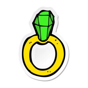 Sticker of a cartoon ruby ring 스톡 일러스트