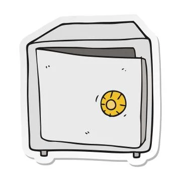 Sticker of a cartoon safe 스톡 일러스트