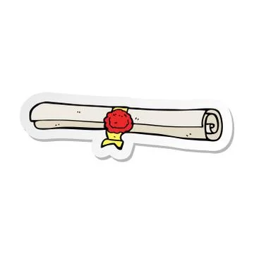 Sticker of a cartoon scroll Stock-Illustration
