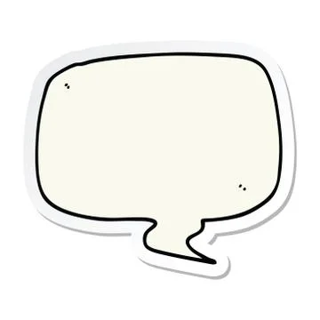 Sticker of a cartoon speech bubble Stock Illustration