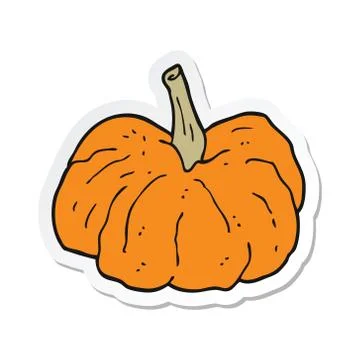 Sticker of a cartoon squash Stock Illustration