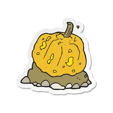 Sticker of a cartoon squash Stock Illustration