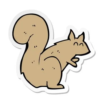 Sticker of a cartoon squirrel Stock Illustration