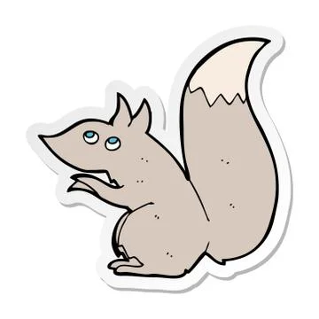 Sticker of a cartoon squirrel Stock Illustration