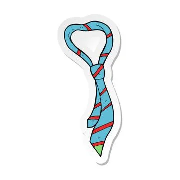 Sticker of a cartoon tie Stock Illustration