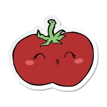Sticker of a cartoon tomato Stock Illustration