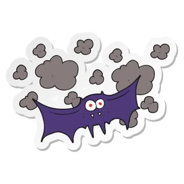 Sticker of a cartoon vampire bat Stock Illustration