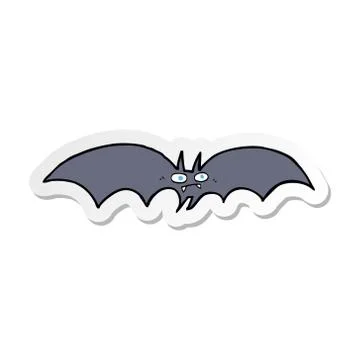 Sticker of a cartoon vampire bat Illustrazione stock
