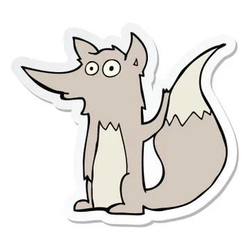 Sticker of a cartoon wolf Stock Illustration