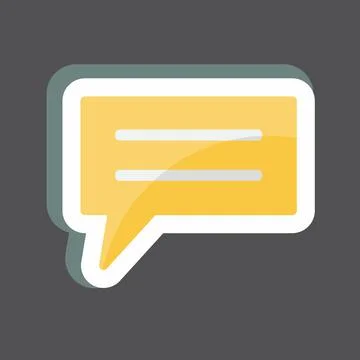 Sticker Chat Bubble. suitable for Education symbol. simple design editable. d Illustrazione stock