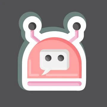 Sticker Chatbot. related to Machine Learning symbol. simple design editable.. イラスト素材