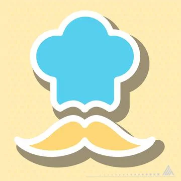 Sticker Chef - Simple illustration, Editable stroke, Design template vector,  Stock Illustration