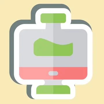 Sticker Chemistry Tutorial. related to Learning symbol. simple design illus.. 스톡 일러스트