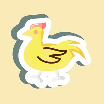 Sticker Chicken. suitable for Meat. simple design editable. design template v 스톡 일러스트