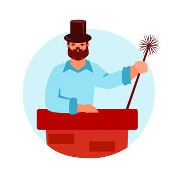 Sticker chimney sweep Illustrazione stock