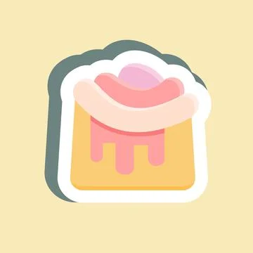 Sticker Cinnamon Roll. suitable for Bakery symbol. simple design editable. de Stock Illustration