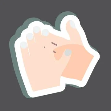 Sticker Clapping Hands. suitable for Hand Actions symbol. simple design edita Stock Illustration