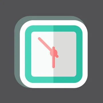 Sticker Clock. suitable for Home symbol. simple design editable. design templ Stock Illustration