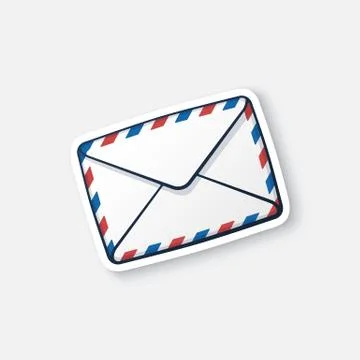 Sticker closed white envelope Stock Illustration