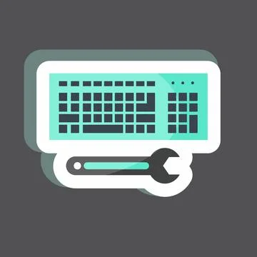 Sticker Code Engineering. suitable for data analytics symbol. simple design e Stock Illustration