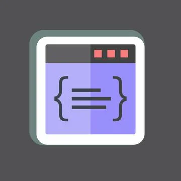 Sticker Code. suitable for Programming symbol. simple design editable. design 스톡 일러스트