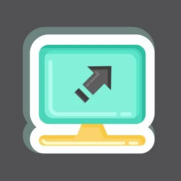 Sticker Computer System. related to Machine Learning symbol. simple design .. イラスト素材