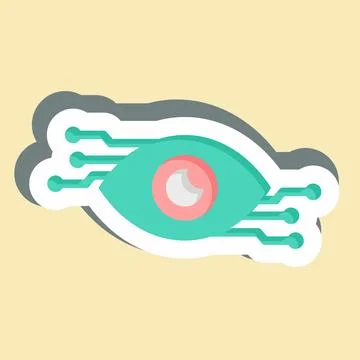Sticker Computer Vision. related to Artificial Intelligence symbol 스톡 일러스트
