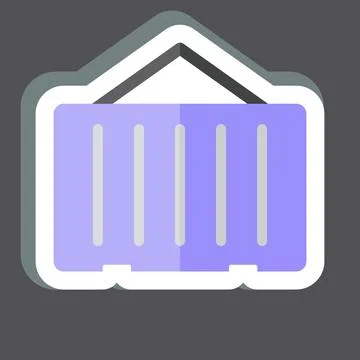 Sticker Container. related to Building Material symbol. simple design edita.. Ilustración de archivo