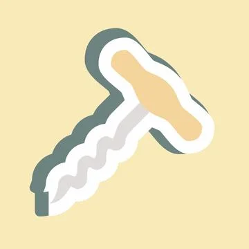 Sticker Corkscrew - Simple illustration,Editable stroke Stock Illustration