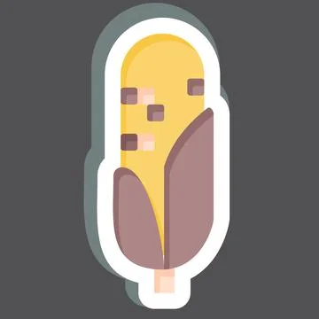 Sticker Corn. related to American Indigenous symbol. simple design editable.. Ilustración de archivo