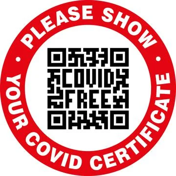 Sticker for Covid-19 QR-Code control. 스톡 일러스트