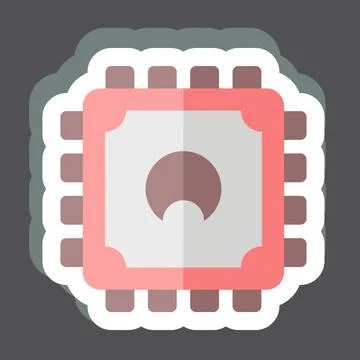 Sticker Cpu. related to Computer symbol. simple design editable. simple ill.. Stock Illustration