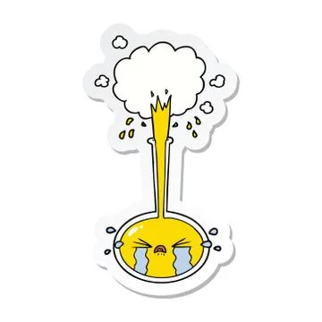 Sticker of a crying cartoon science experiment crying Stockillustratie