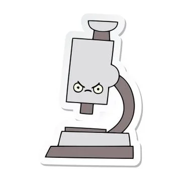 Sticker of a cute cartoon microscope 스톡 일러스트