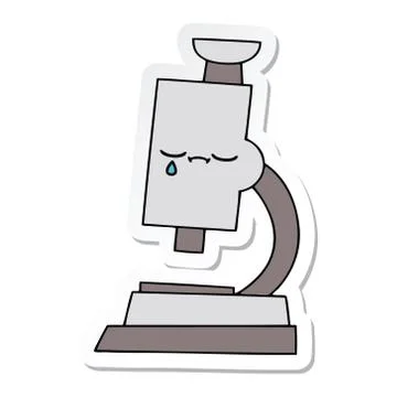Sticker of a cute cartoon microscope 스톡 일러스트
