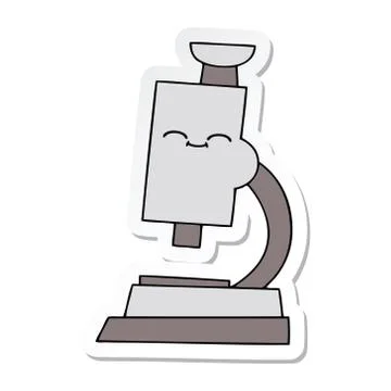 Sticker of a cute cartoon microscope 스톡 일러스트