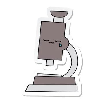 Sticker of a cute cartoon microscope 스톡 일러스트