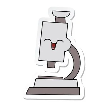 Sticker of a cute cartoon microscope 스톡 일러스트