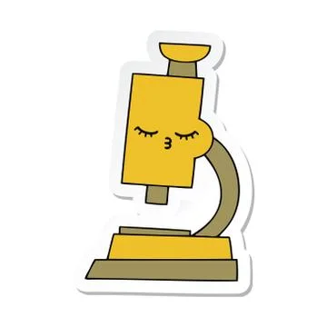Sticker of a cute cartoon microscope 스톡 일러스트