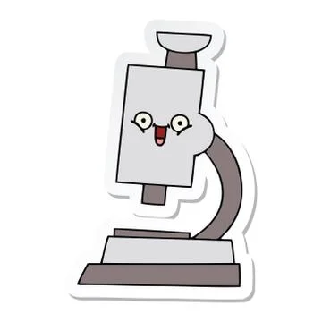 Sticker of a cute cartoon microscope 스톡 일러스트
