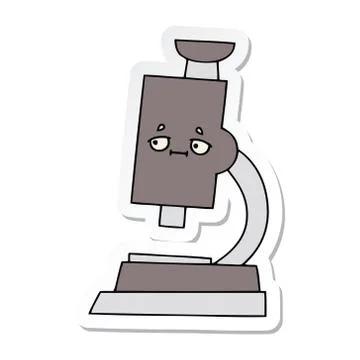Sticker of a cute cartoon microscope 스톡 일러스트