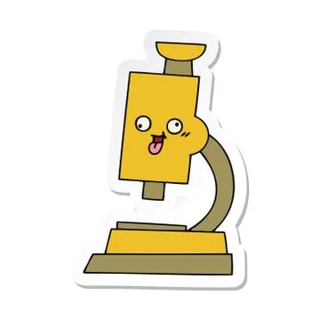 Sticker of a cute cartoon microscope 스톡 일러스트